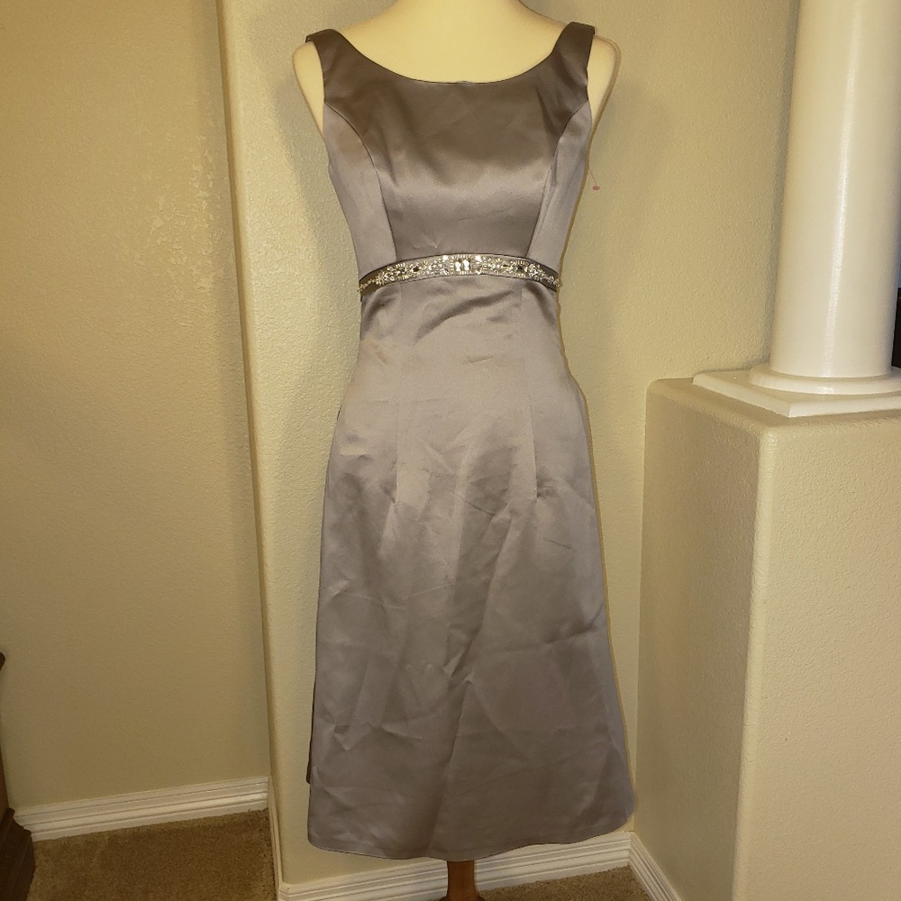 NWT Platinum Dress with rhinestone belt